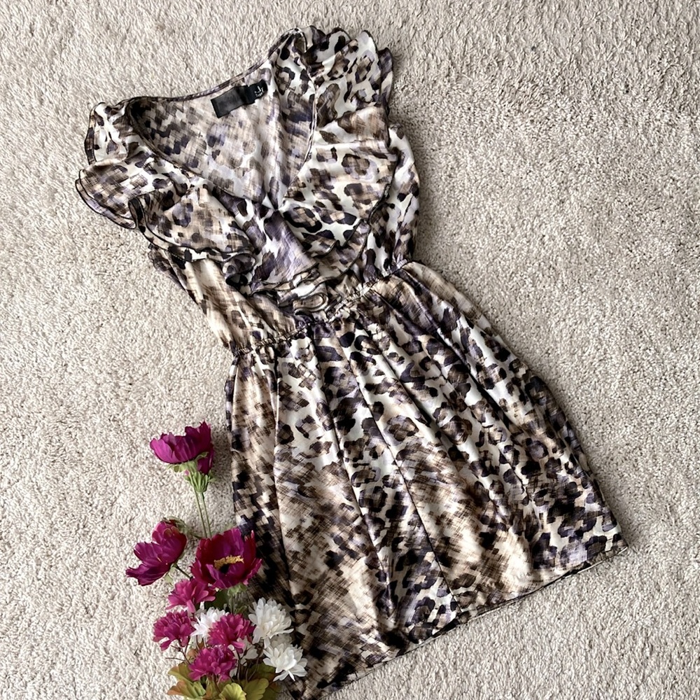 H&M | Leopard Print Ruffled Mini Dress
